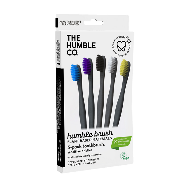 The Humble Co. Четки за зъби на растителна основа: Комплект от 5бр Многоцветни - Soft 