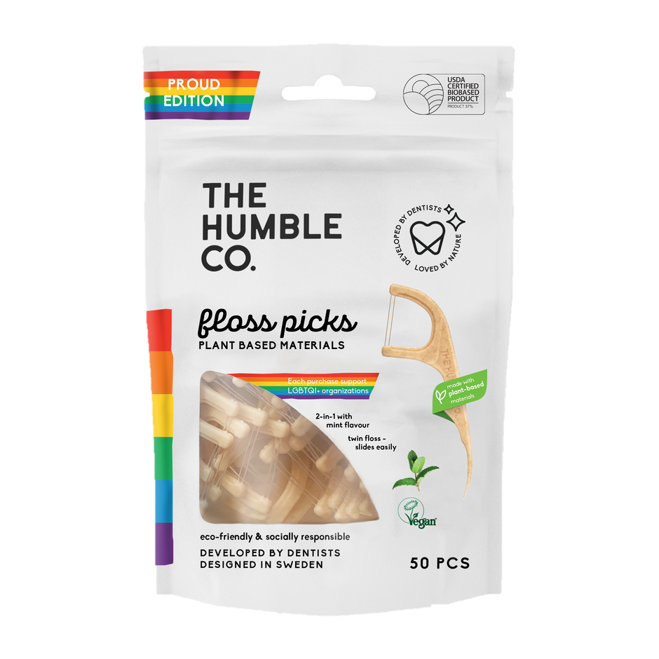 The Humble Co. Лъкчета за зъби с двоен конец 50бр - Дъга 