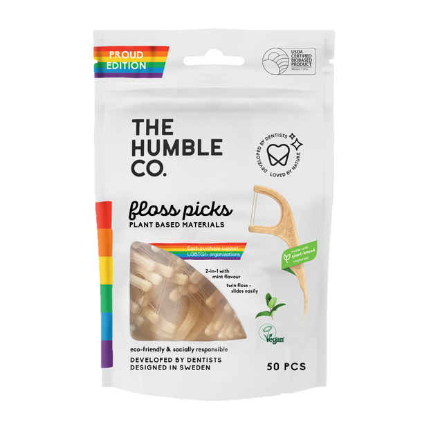 The Humble Co. Лъкчета за зъби с двоен конец 50бр - Дъга 