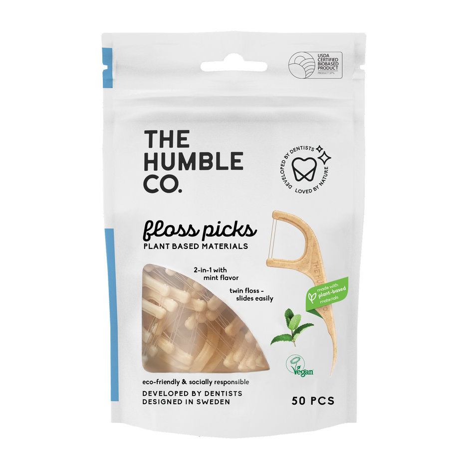 The Humble Co. Лъкчета за зъби с двоен конец 50бр - Мента