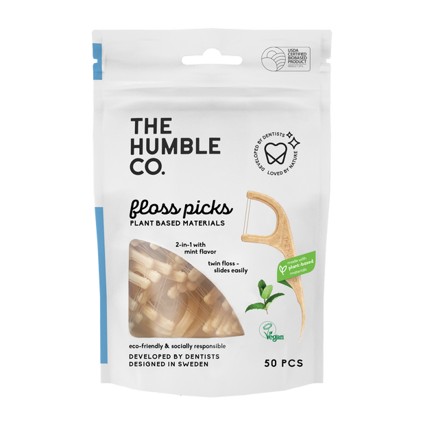 The Humble Co. Лъкчета за зъби с двоен конец 50бр - Мента