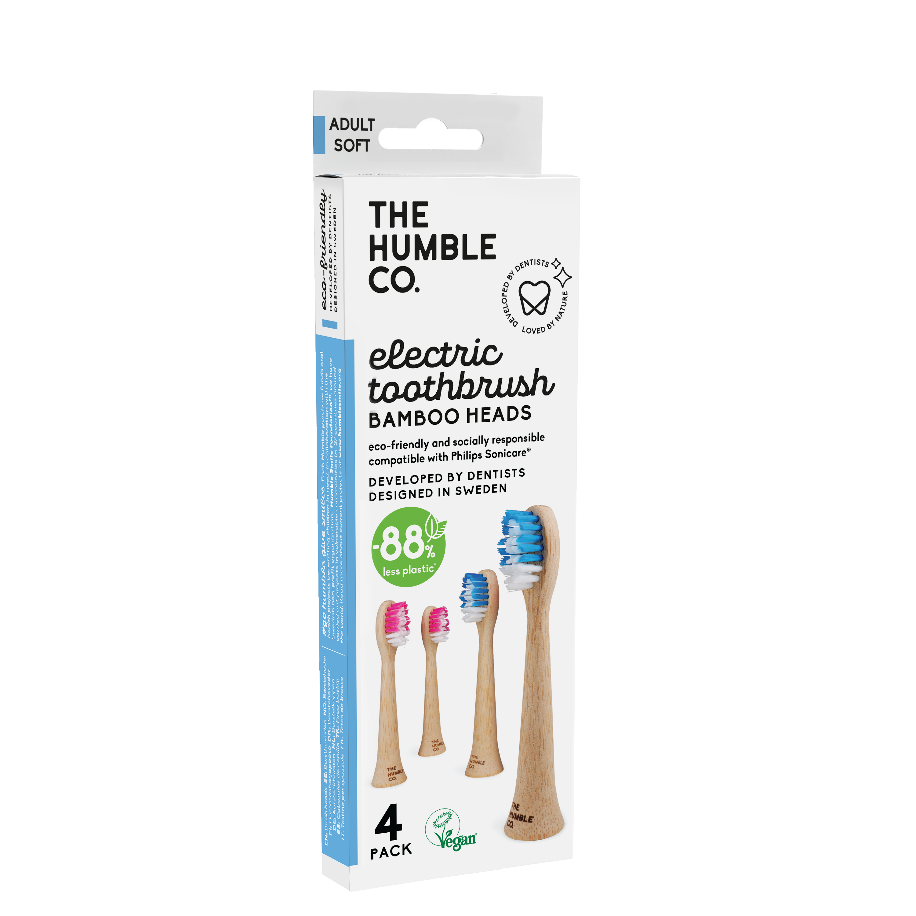 The Humble Co. Бамбукови глави за електрическа четка Philips Sonicare 4бр. - Soft