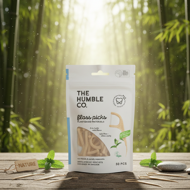 The Humble Co. Лъкчета за зъби с двоен конец 50бр - Мента