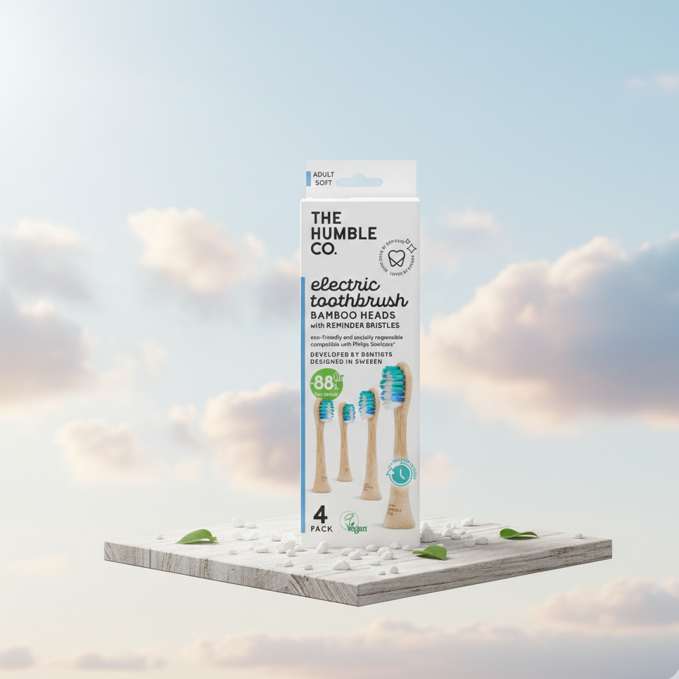 The Humble Co. Бамбукови глави с Reminder влакна за електрическа четка Philips Sonicare 4бр. - Мека 