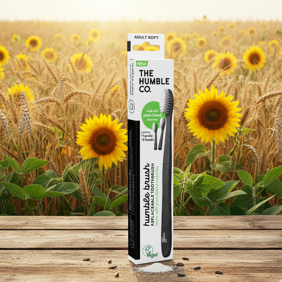 The Humble Co. 3 in 1 : Четка на растителна основа за зъби с 2бр сменяеми глави в комплекта