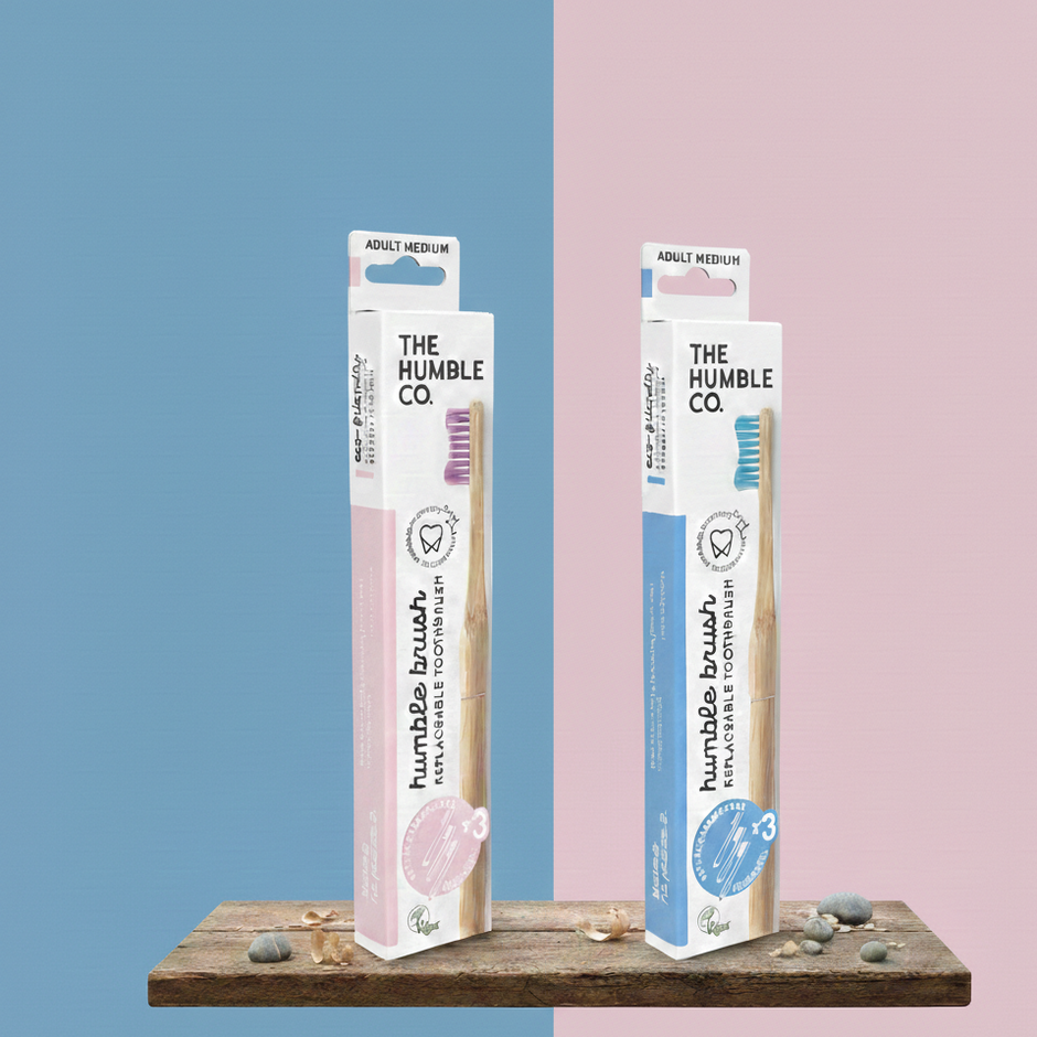 The Humble Co. 3 in 1 : Бамбукова четка за зъби с 2бр сменяеми глави в комплекта