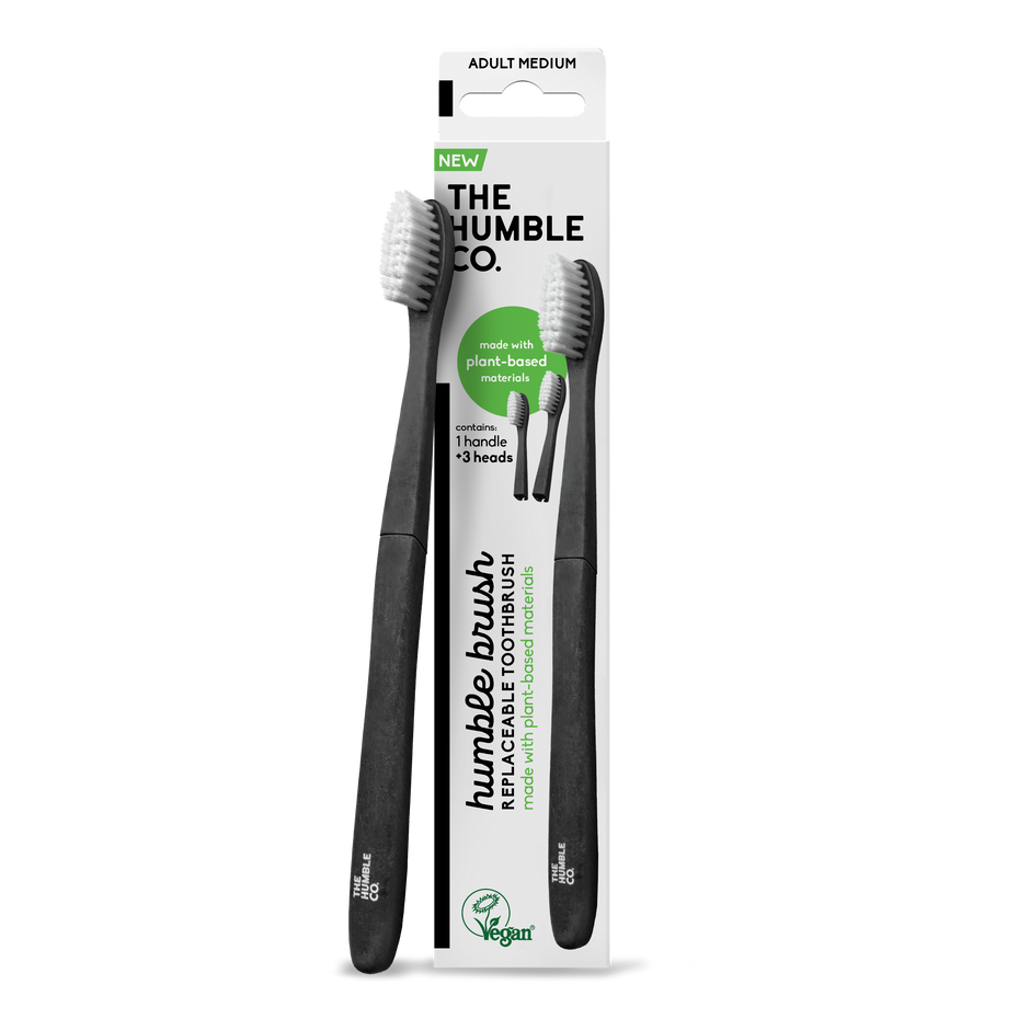 The Humble Co. 3 in 1 : Четка на растителна основа за зъби с 2бр сменяеми глави в комплекта