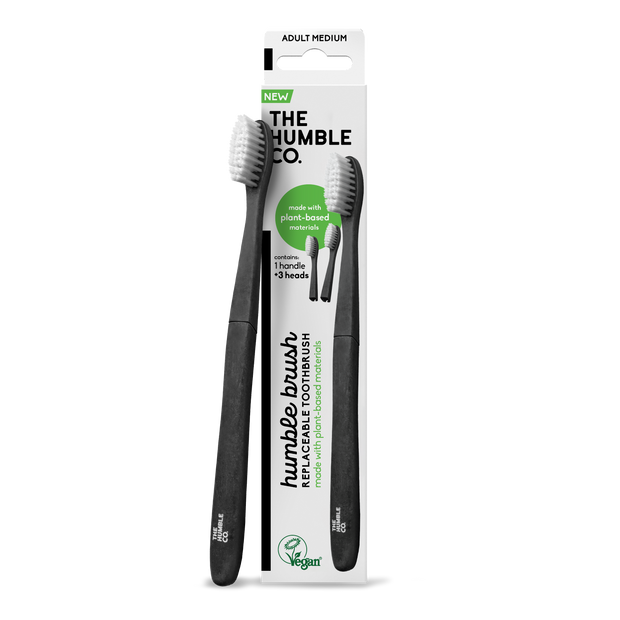 The Humble Co. 3 in 1 : Четка на растителна основа за зъби с 2бр сменяеми глави в комплекта