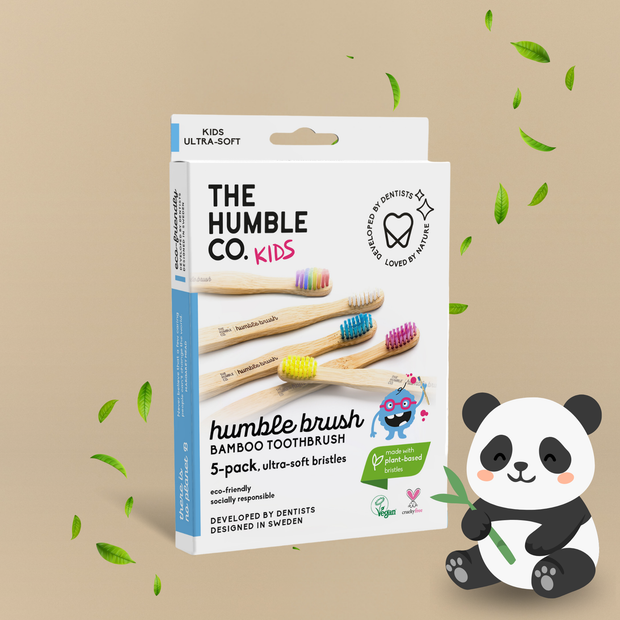 The Humble Co. KIDS Детски бамбукови четки за зъби: Комплект от 5бр Многоцветни - Sensitive 